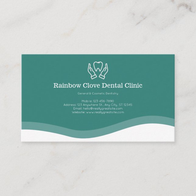 Modern professionell tandläkarundersökning visitkort (Framsida)