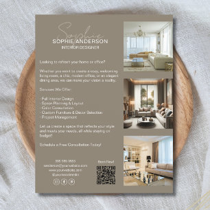 Modern Professionell Taupe Business Reklamblad