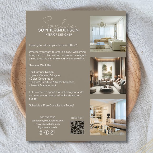 Modern Professionell Taupe Business Reklamblad (Modern Professional Taupe Business Flyer)