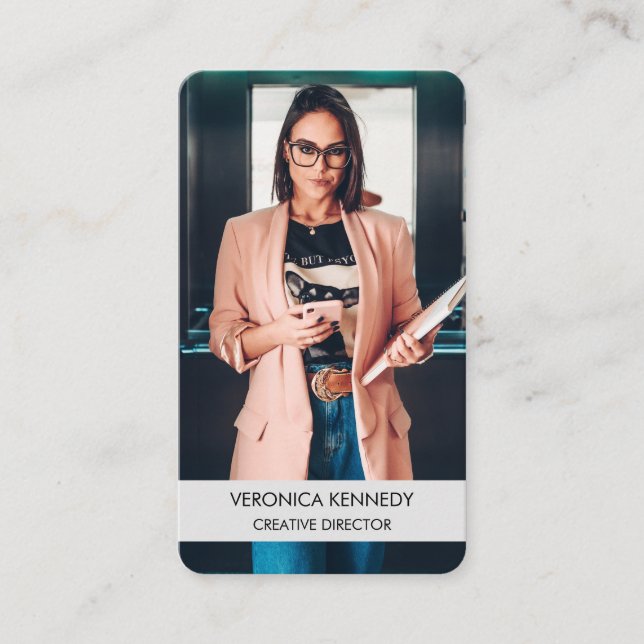 Modern Professionell Trendig Business Photo  Visitkort (Framsida)