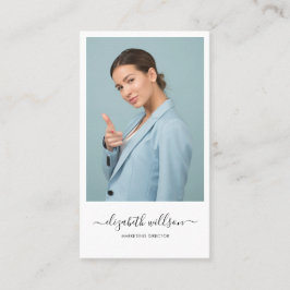 Modern Professionell Trendig Script Lodrät Photo Visitkort