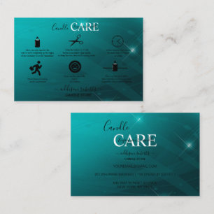Modern Professionell Turquise Candle Care Visitkort