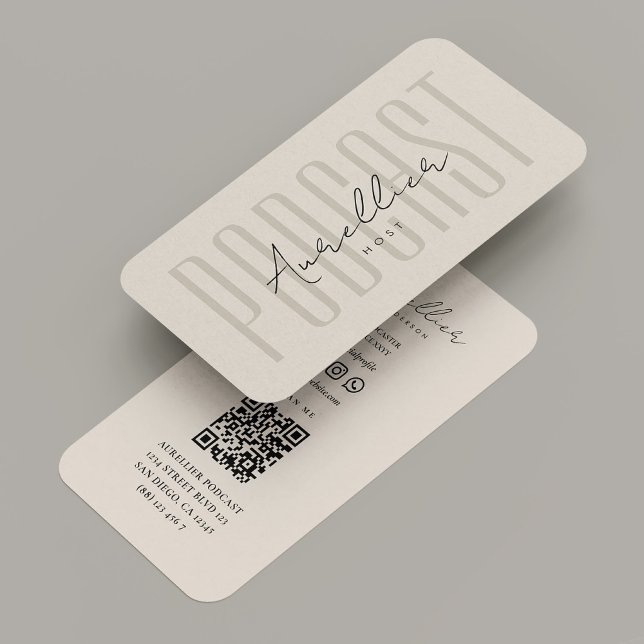 Modern Professionell Voice Actor Sand Visitkort (Modern Professional Voice Actor Sand Business Card
)