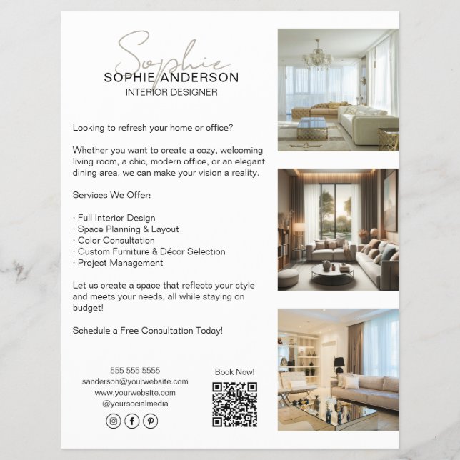 Modern Professionell White Business Reklamblad (Framsidan)
