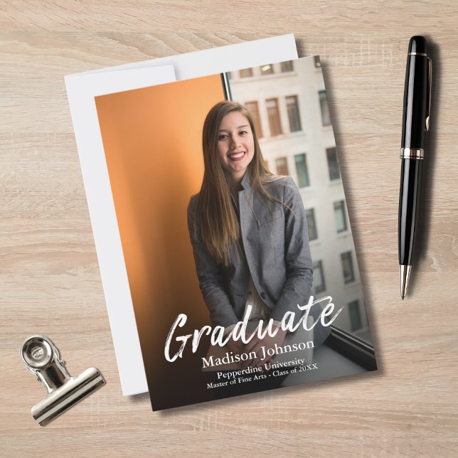 Modern Professionell White Script Studenten Photo Meddelande (Skapare uppladdad)