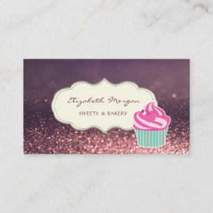 Modern Proffesionell, Glitter Bokeh, Cupcake Bager Visitkort