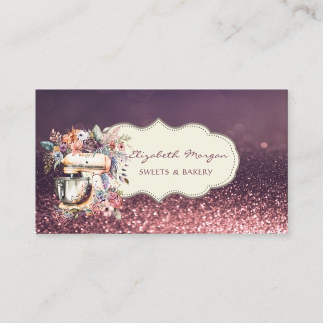 Modern proffs, Glitter Bokeh, Blommix Visitkort (Framsida)