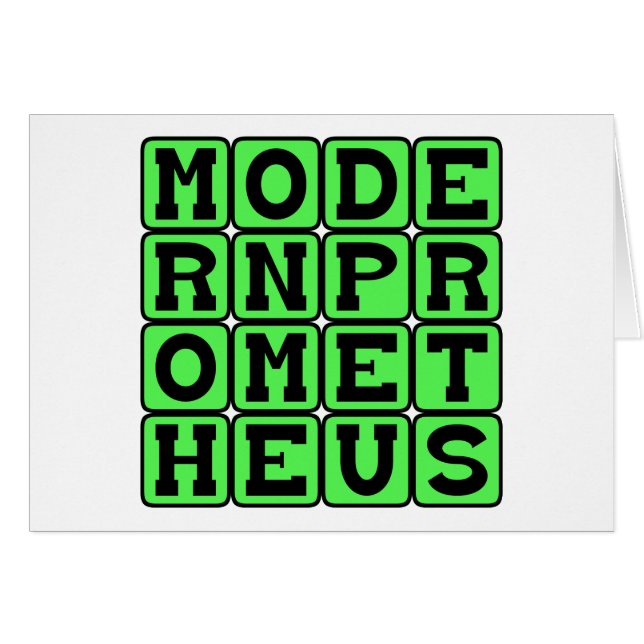 Modern Prometheus, Frankenstein av Mary Shelley Hälsningskort (Framsidan Horizontal)