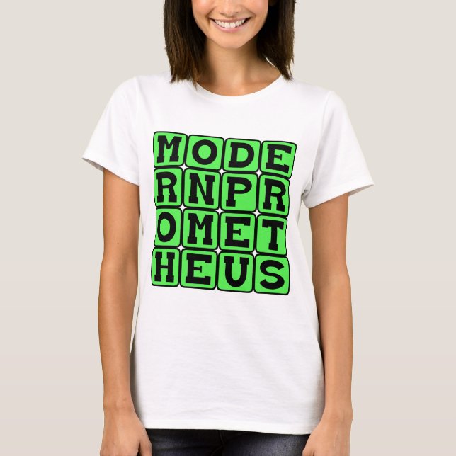Modern Prometheus, Frankenstein av Mary Shelley T-shirt (Framsida)