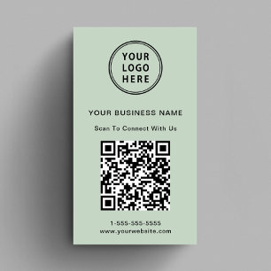 Modern Promotionslogotyp QR-kod Salvia Visitkort