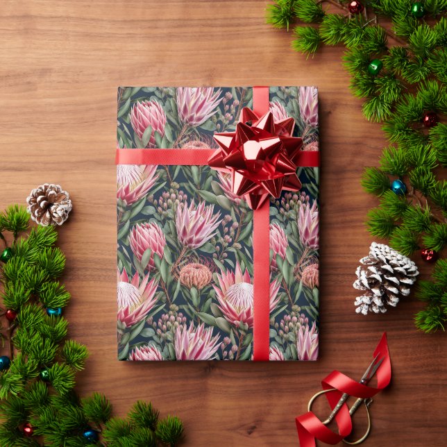 Modern Protea Botanisk Estetik Presentpapper (Julgåva)