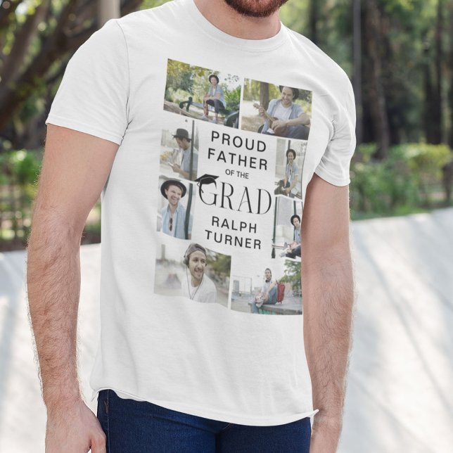 Modern Proud Far Student 9 Photo Collage T Shirt (Skapare uppladdad)