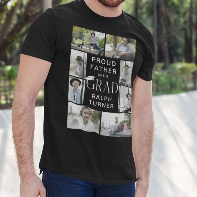 Modern Proud Far Student 9 Photo Collage T Shirt (Skapare uppladdad)