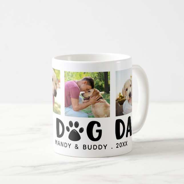Modern PROUD HUND Paw Skriv ut fotokollage för PAP Kaffemugg (Framsida höger)