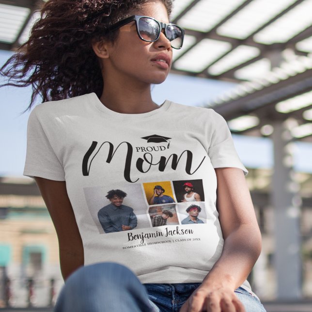 Modern Proud Mamma | 5 Photo Studenten T-Shirt (Skapare uppladdad)