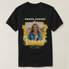 Modern Proud Parent Student Photo Gult T Shirt