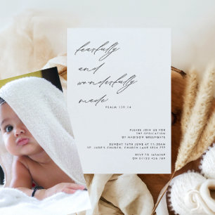Modern Psalm 139 Baby Dedication Photo Inbjudningar