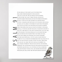 Modern Psalm 91 Bibelvers Kristet Fågelkonst Poster