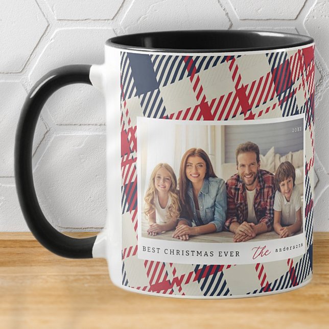 Modern Psted Mönster-Anpassningsbar-julfamiljen Mugg (Skapare uppladdad)