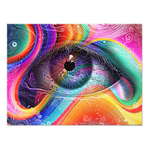 Modern Psykedelisk Abstrakt Öga Geometrisk Stil Fototryck