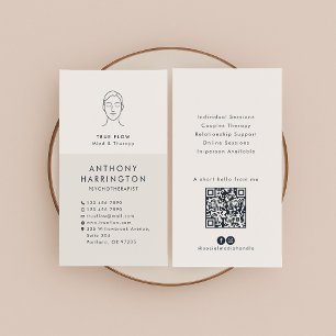 Modern psykoterapeut, QR-kod, SM-ikoner Visitkort