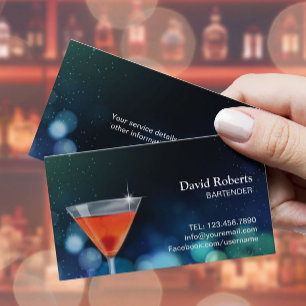 Modern pub för Bartendernattklubbcoctail Visitkort