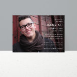 Modern Pub Mitzvah eller Bat mitzvah foto Inbjudningar<br><div class="desc">Könsneutrala Pub Mitzvah och Bat mitzvah inbjudan med fotofunktion. Välj ett färg för baksidan eller lägg till fler foton.</div>