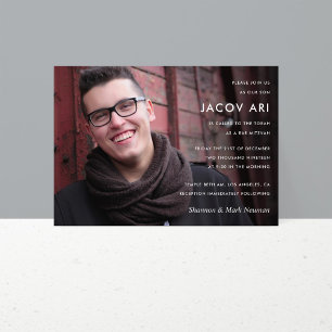 Modern Pub Mitzvah eller Bat mitzvah foto Inbjudningar