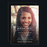Modern Pub Mitzvah eller Bat mitzvah foto Inbjudningar<br><div class="desc">Könsneutrala Pub Mitzvah och Bat mitzvah inbjudan med fotofunktion. Välj ett färg för baksidan eller lägg till fler foton.</div>