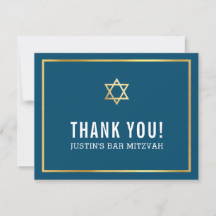 MODERN PUB MITZVAH, enkelt tack för guld stjärniga Kort