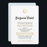 MODERN PUB MITZVAH INBJUDAN, enkel snyggt guld stj Inbjudningar<br><div class="desc">by kat masard >> www.simplysweetPAPERIE.com <<< A simple, ändå classy design for your sons BAT MITZVAH firande. Wow dina vänner och din familj med detta lilla nummer;D-format är en mall som gör det enkelt för dig att lägga till egna uppgifter, lägga till ditt foto eller slått anpassa knappen och du...</div>