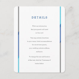 Modern Pub Mitzvah-inbjudan infogas | Blått + Teal Tilläggskort