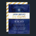 MODERN PUB MITZVAH mörk blått guld-vattenfärgstyp Inbjudningar<br><div class="desc">med kat masard >> kat@simplysweetPAPERIE.com <<< PUB MITZVAH Inbjudan till ditt barn att konfigurera trendiget som mall är det enkelt att lägga till egna uppgifter eller slått anpassningsknappen och du kan lägga till eller ändra text, typsnitt, storlekar osv. TIP: 1. Om du vill ändra/flytta grafik/ändra bakgrund slå färg knappen "anpassa"....</div>