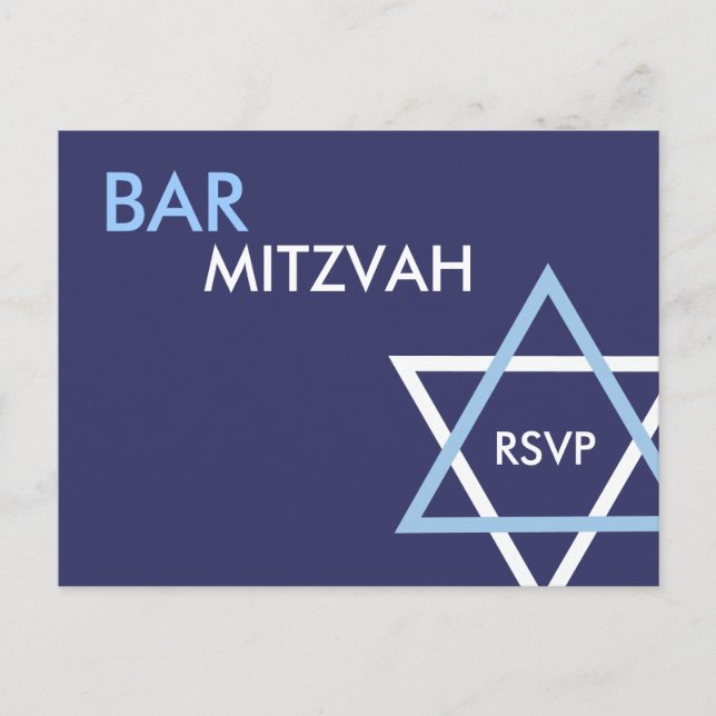 Modern Pub Mitzvah OSA Postcard Inbjudan Vykort (Framsida)