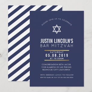 MODERN PUB MITZVAH party med liten, fet, liten flo Inbjudningar