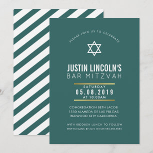 MODERN PUB MITZVAH party med liten fetstil, minsta Inbjudningar