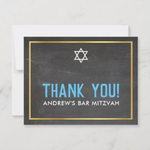 MODERN PUB MITZVAH, smart och djärv tack för grått Kort