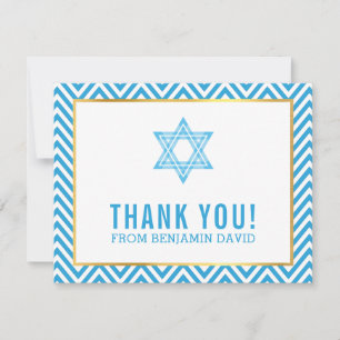 MODERN PUB MITZVAH - tack för din stjärna BLUE Kort