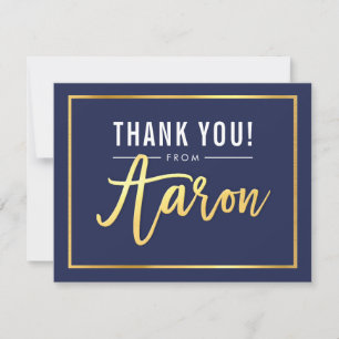 MODERN PUB MITZVAH tack guld foil AARON-flottan Kort