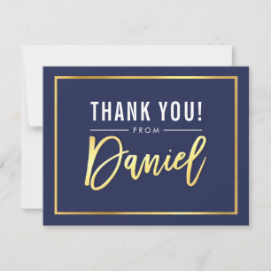 MODERN PUB MITZVAH tack guld namn DANIEL Kort