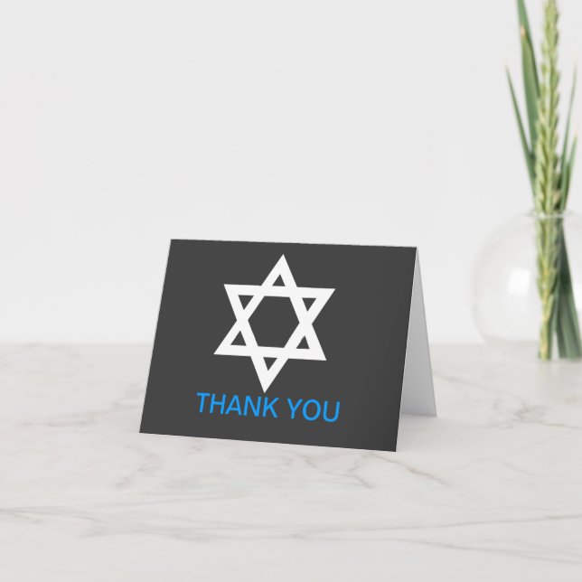 Modern Pub Mitzvah Tackkort Card (Framsida)