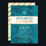 MODERN PUB MITZVAH tealblått vattenfärgat guld Inbjudningar<br><div class="desc">med kat masard >> kat@simplysweetPAPERIE.com <<< PUB MITZVAH Inbjudan till ditt barn att konfigurera trendiget som mall är det enkelt att lägga till egna uppgifter eller slått anpassningsknappen och du kan lägga till eller ändra text, typsnitt, storlekar osv. TIP: 1. Om du vill ändra/flytta grafik/ändra bakgrund slå färg knappen "anpassa"....</div>