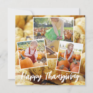 Modern Pumpa Glad Thanksgiving Fotokort