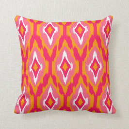 Modern pumpa rosa fuchsia Ikat Tribal Mönster 1a Kudde