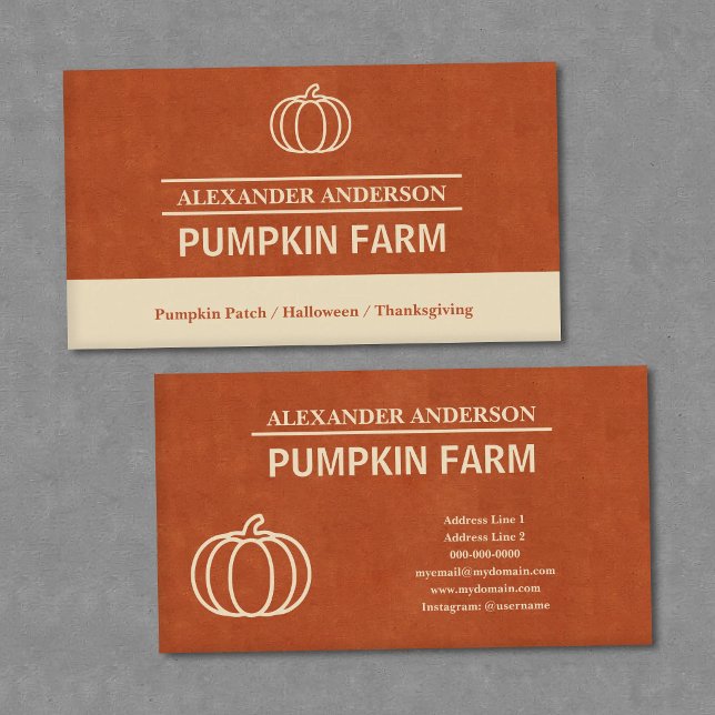 Modern Pumpa Visitkort (Modern Pumpkin Business Card)