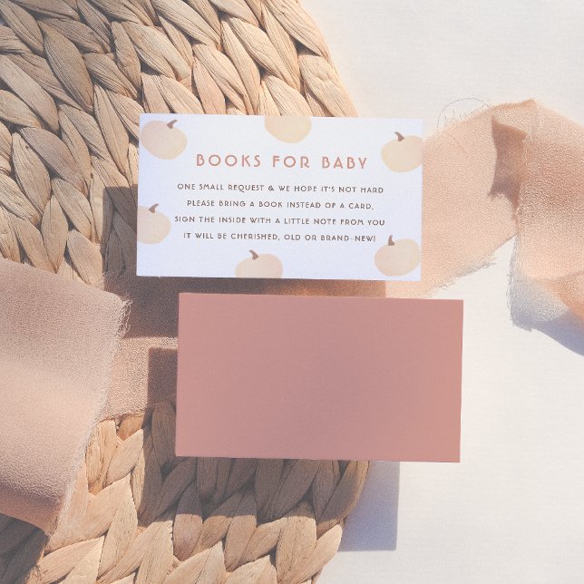 Modern Pumpkin Bokar för Baby Baby Shower Tilläggskort (Skapare uppladdad)