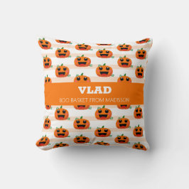Modern Pumpkin Halloween Boo Basket Kudde