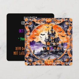 Modern Pumpkin Halloween-höstsamling Inbjudningar