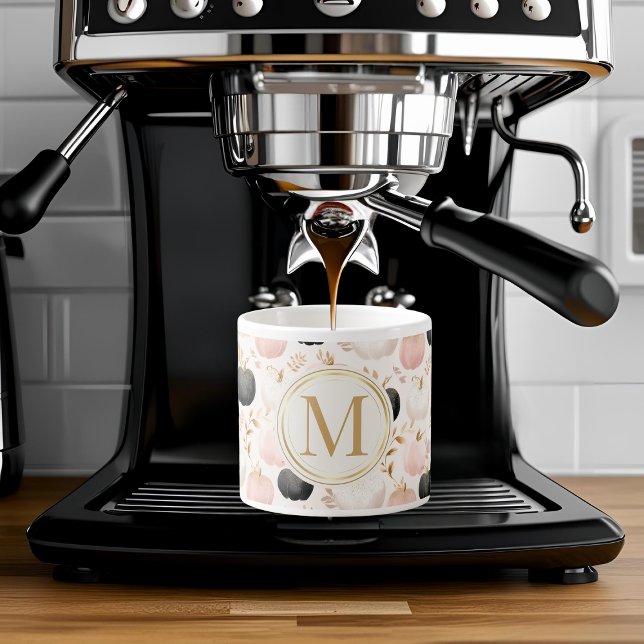 Modern Pumpkin Monogram - Personlig - inledning Espressomugg (Skapare uppladdad)
