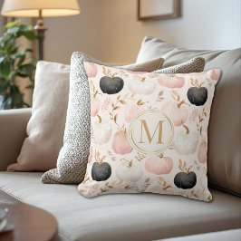 Modern Pumpkin Monogram - Personlig - inledning Kudde